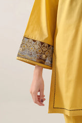Solid Embroidered Cotton Stitched 3 Piece