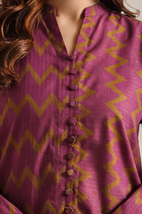 Printed Self Strip Lawn Stitched 2 Piece (Shirt/Trouser)