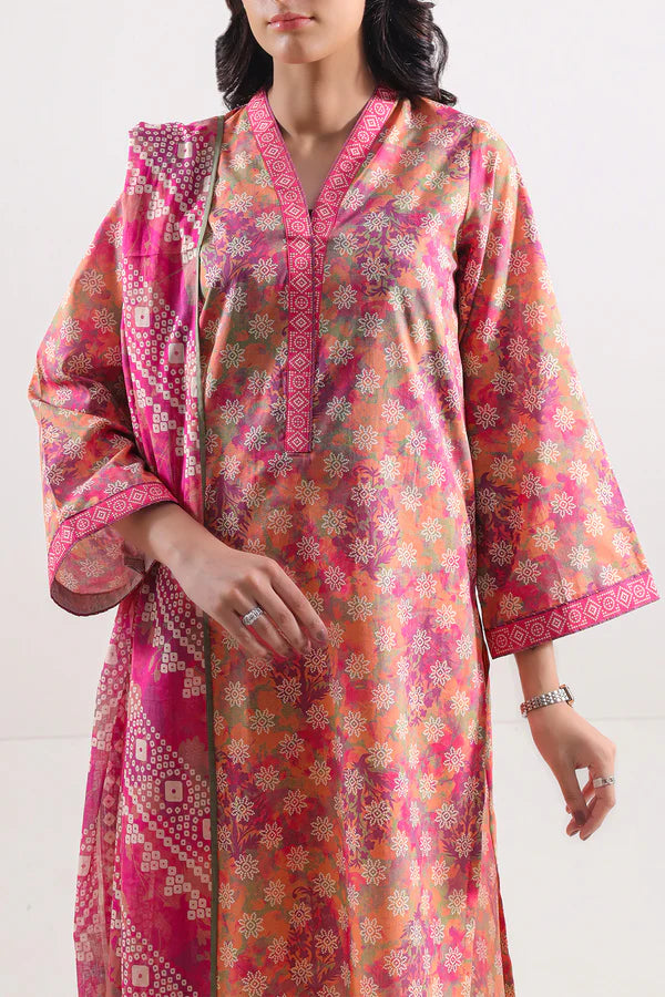 Unstitched Printed Lawn 3 Piece