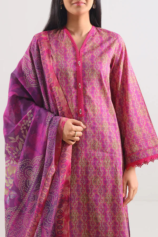 Unstitched Printed Lawn 3 Piece