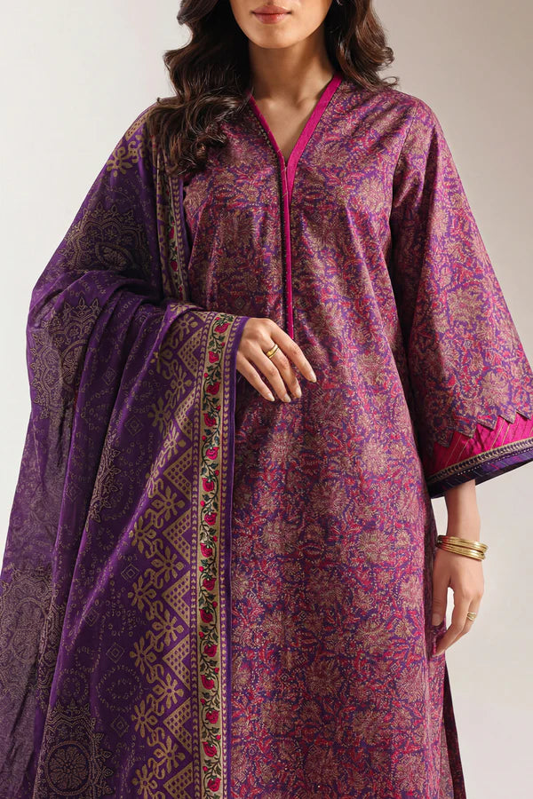 Unstitched Printed Lawn 3 Piece