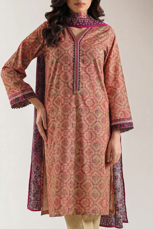 Unstitched Printed Lawn 3 Piece