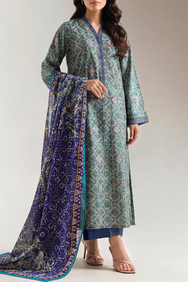 Unstitched Printed Lawn 3 Piece