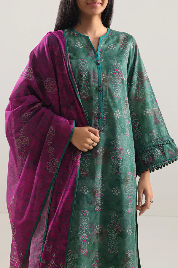 Unstitched Printed Lawn 3 Piece