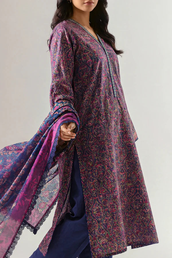 Unstitched Printed Lawn 3 Piece