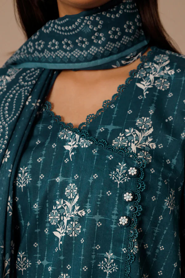 Unstitched Printed Lawn 3 Piece