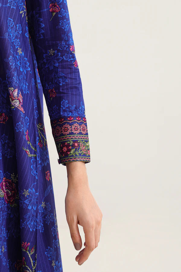 Unstitched Printed Self Strip Lawn 3 Piece