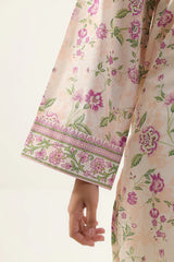 Unstitched Printed Self Strip Lawn 3 Piece