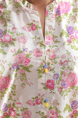Unstitched Printed Self Strip Lawn 3 Piece