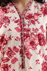 Unstitched Printed Self Stripe Lawn 2 Piece (Shirt/Trouser)