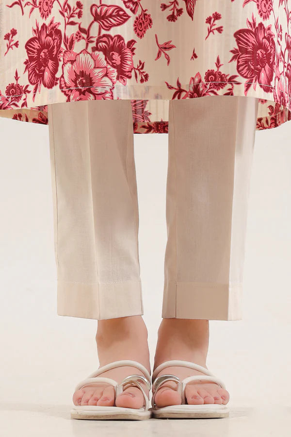 Unstitched Printed Self Stripe Lawn 2 Piece (Shirt/Trouser)