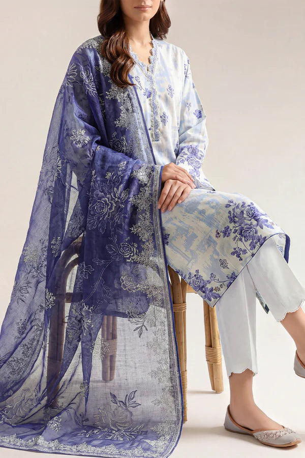 Unstitched Printed Lawn 3 Piece
