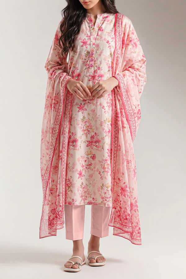 Unstitched Printed Lawn 3 Piece