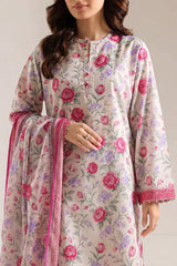 Unstitched Printed Lawn 3 Piece