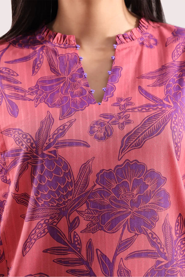 Unstitched Printed Self Strip Lawn 3 Piece