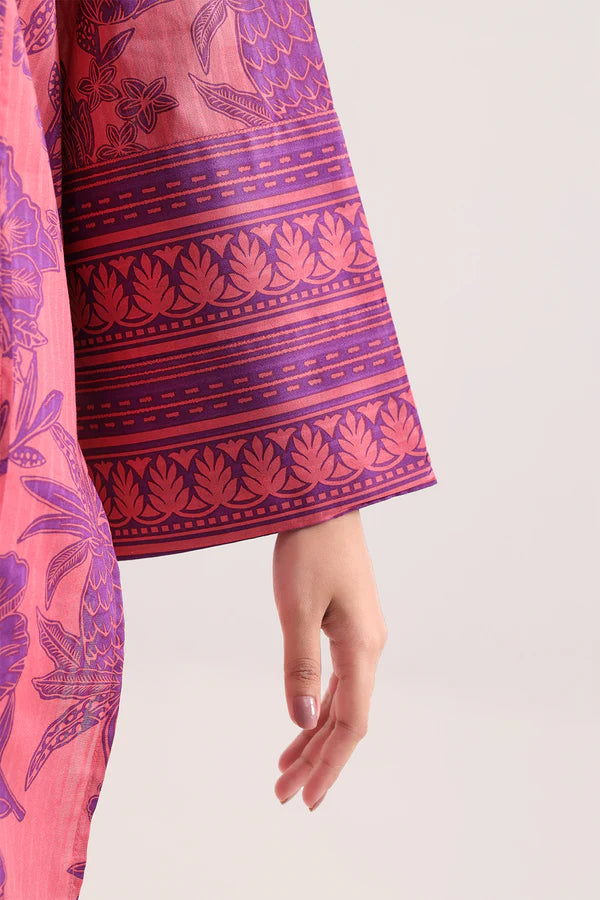 Unstitched Printed Self Strip Lawn 3 Piece