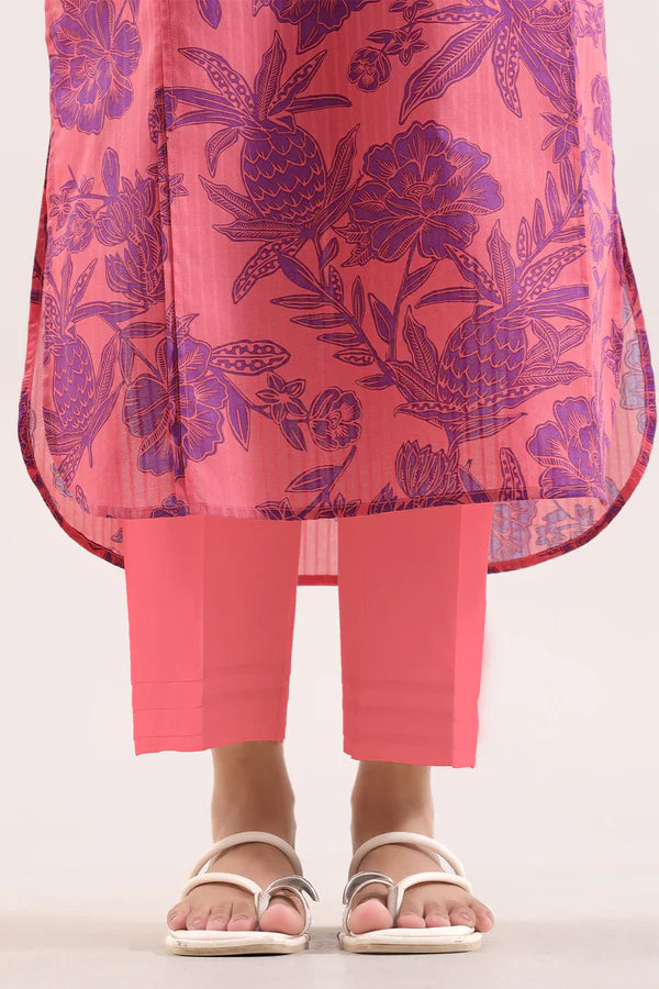 Unstitched Printed Self Strip Lawn 3 Piece
