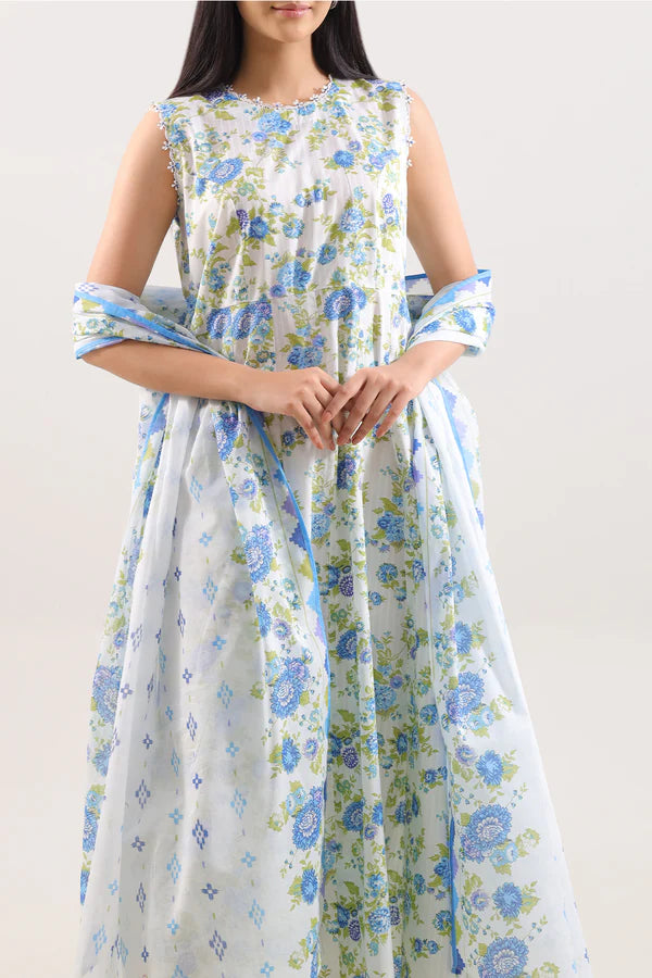 Unstitched Printed Lawn 3 Piece