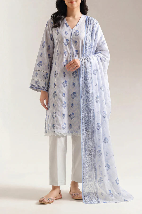 Unstitched Printed Lawn 3 Piece