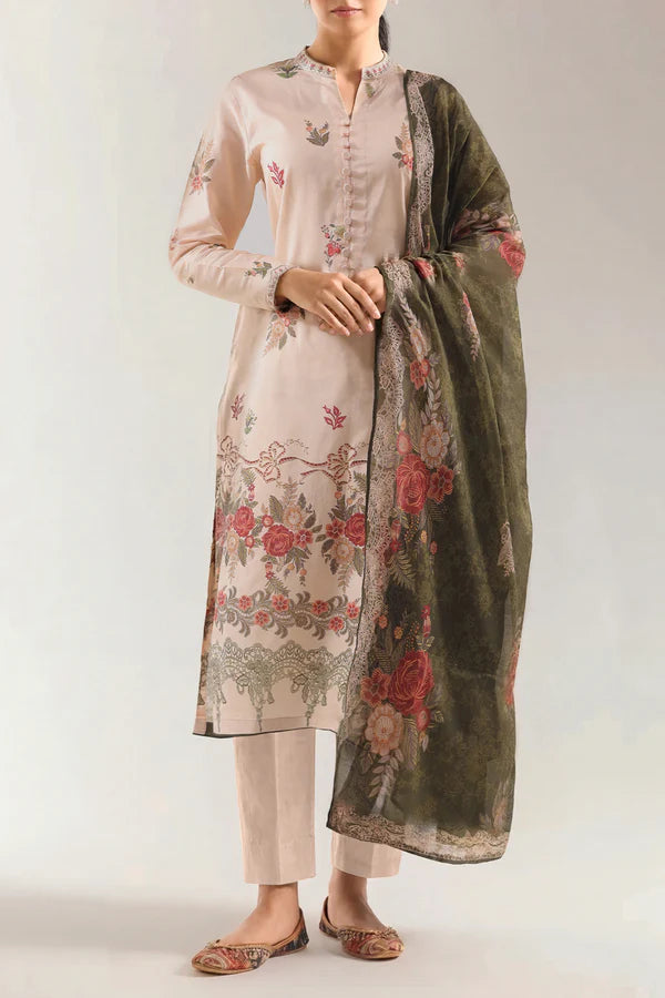 Unstitched Printed Lawn 3 Piece