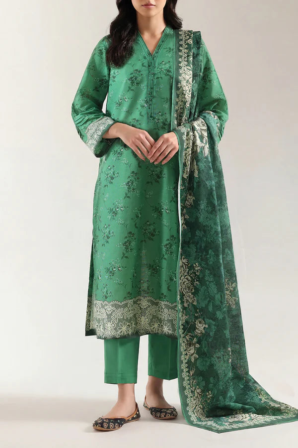 Unstitched Printed Lawn 3 Piece