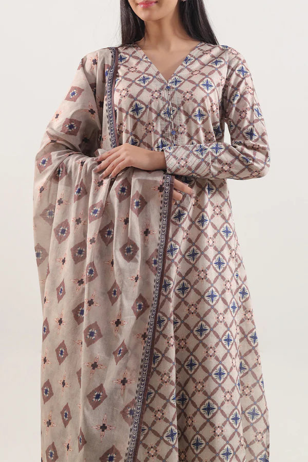 Unstitched Printed Lawn 3 Piece