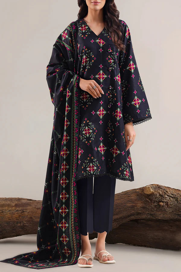 Unstitched Printed Lawn 3 Piece