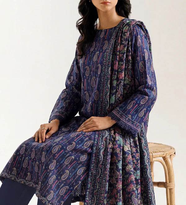 Unstitched Printed Lawn 3 Piece