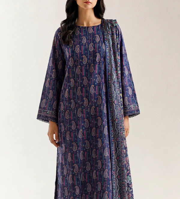 Unstitched Printed Lawn 3 Piece