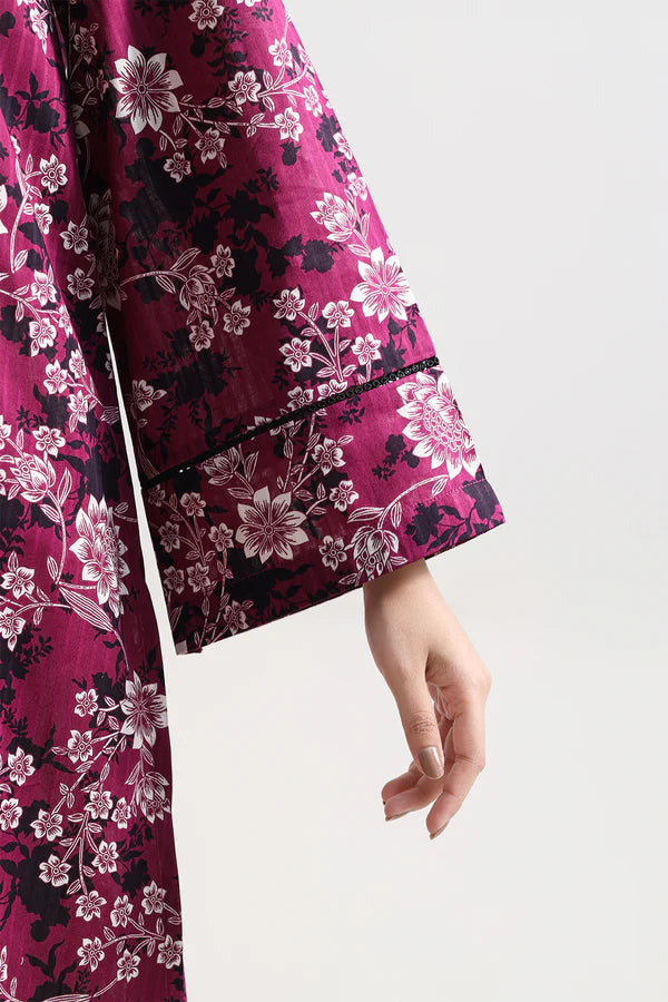 Unstitched Printed Self Strip Lawn 3 Piece