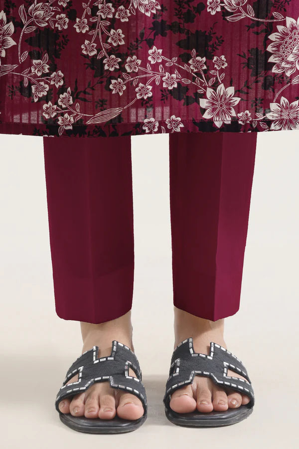 Unstitched Printed Self Strip Lawn 3 Piece