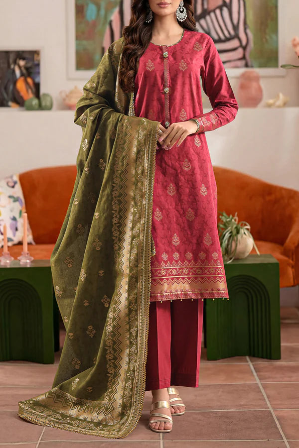Unstitched Cotton Jacquard 3 Piece