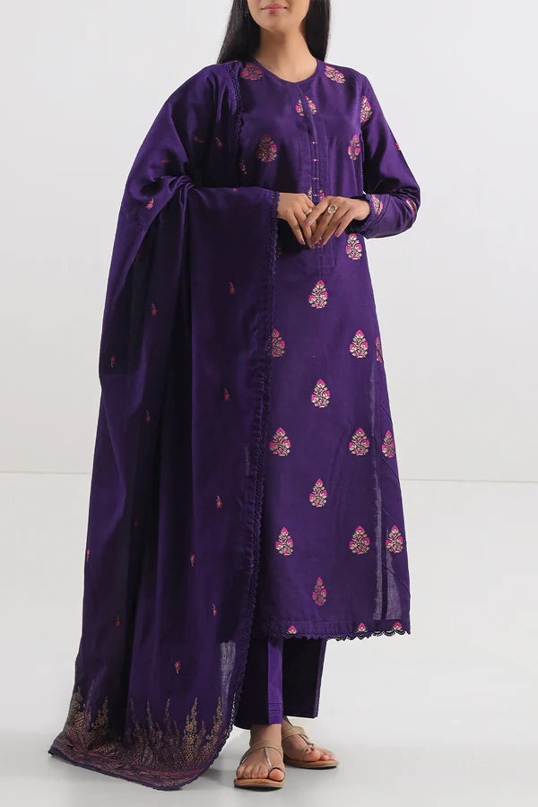 Unstitched Jacquard Cotton 3 Piece