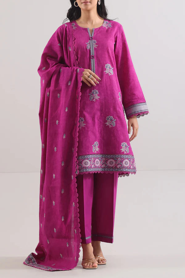 Unstitched Jacquard Cotton 3 Piece