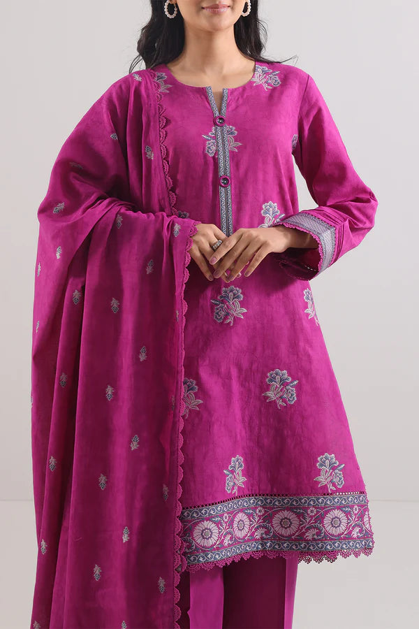 Unstitched Jacquard Cotton 3 Piece