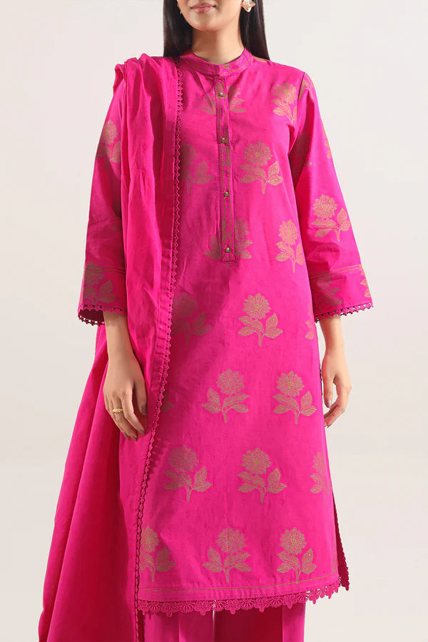 Unstitched Jacquard Cotton 2 Piece (Shirt/Dupatta)
