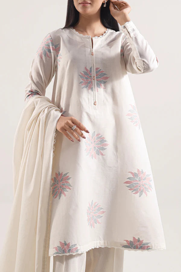 Unstitched Jacquard Cotton 2 Piece (Shirt/Dupatta)