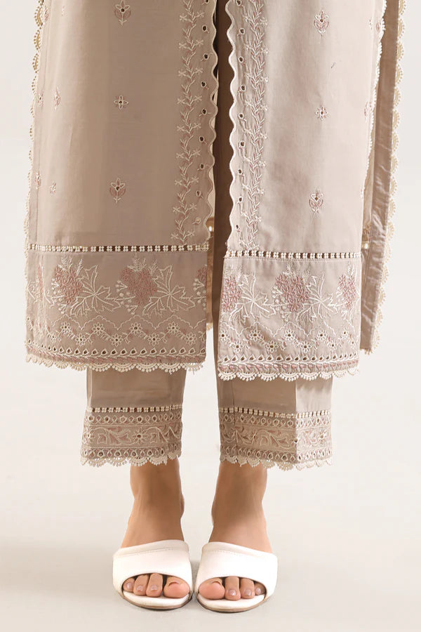 Unstitched Solid Embroidered Cambric 2 Piece (Shirt/Trouser)