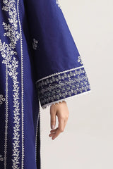 Unstitched Solid+Embroidered Cambric 3 Piece With (Chiffon Dupatta)