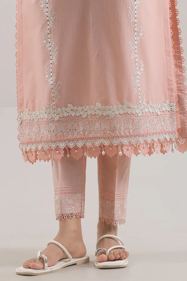Unstitched Solid Embroidered Cambric 2 Piece (Shirt/Trouser)