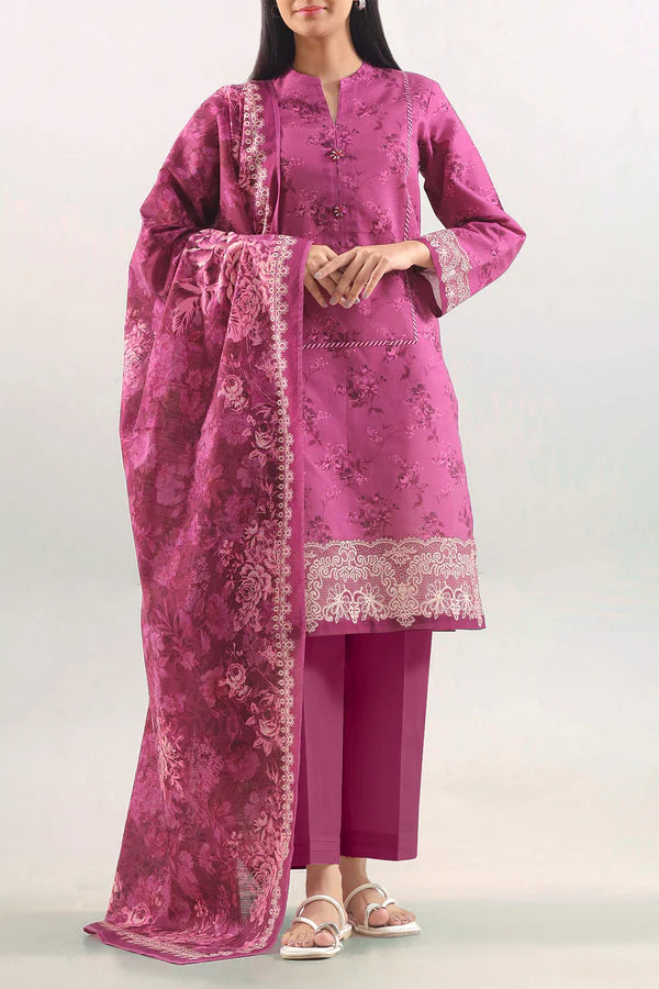 Unstitched Printed Lawn 3 Piece