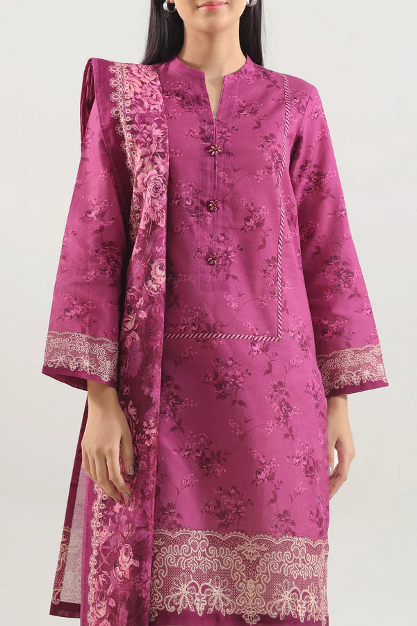 Unstitched Printed Lawn 3 Piece