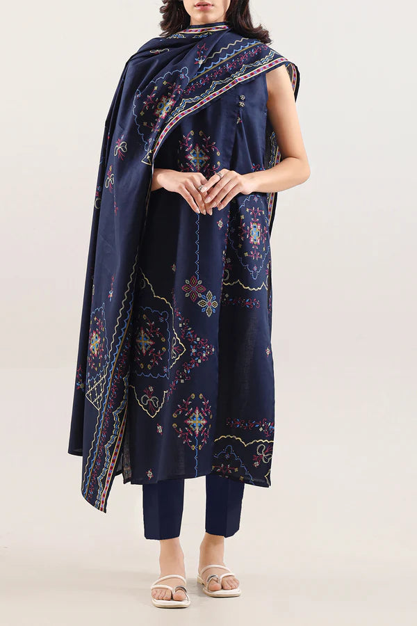 Unstitched Printed Lawn 3 Piece