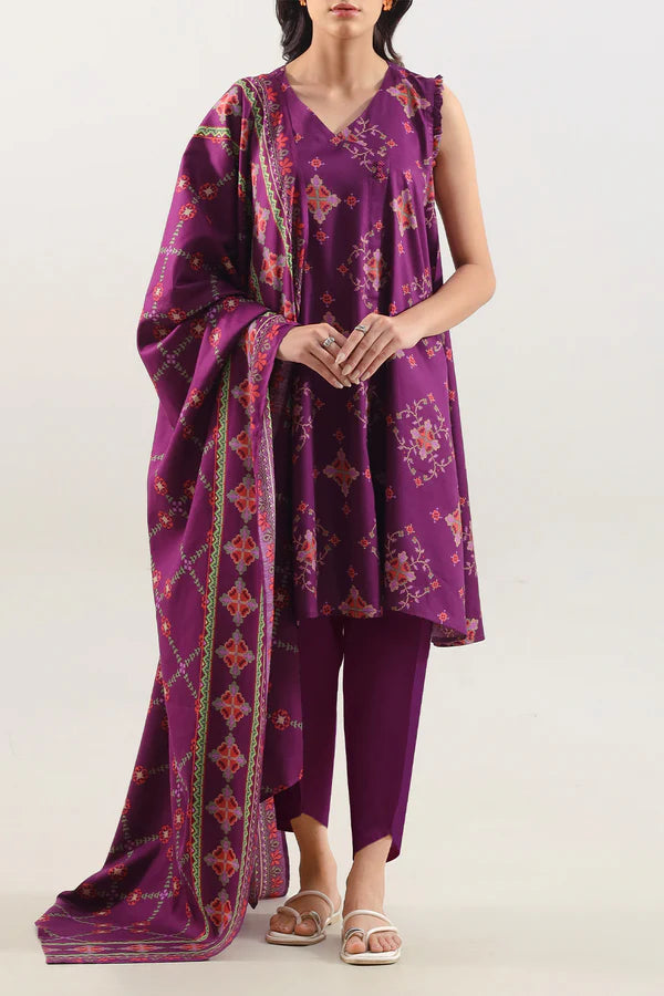 Unstitched Printed Lawn 3 Piece