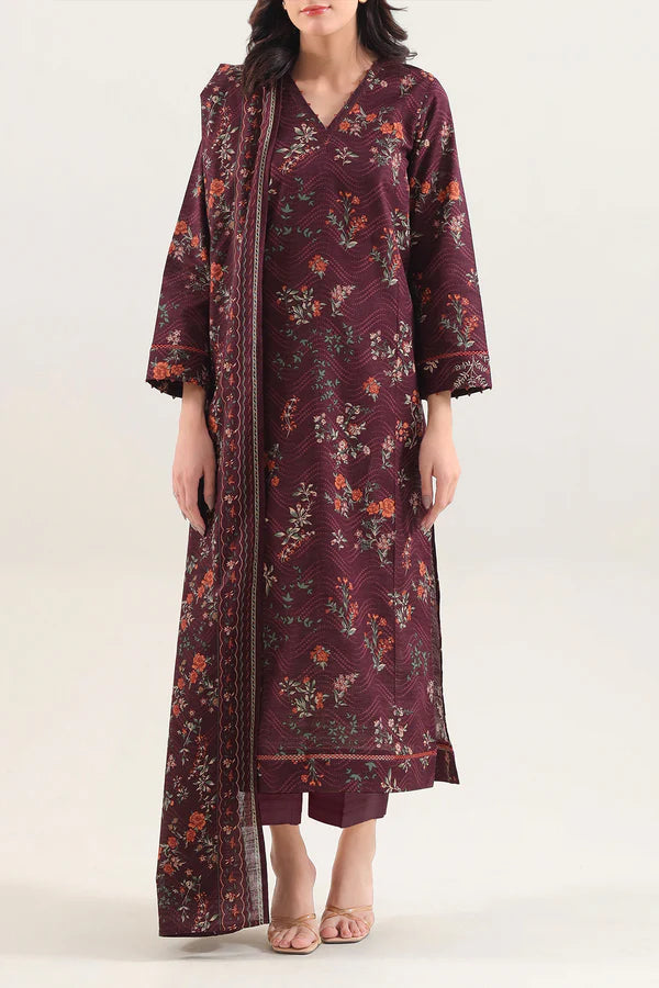 Unstitched Printed Lawn 3 Piece