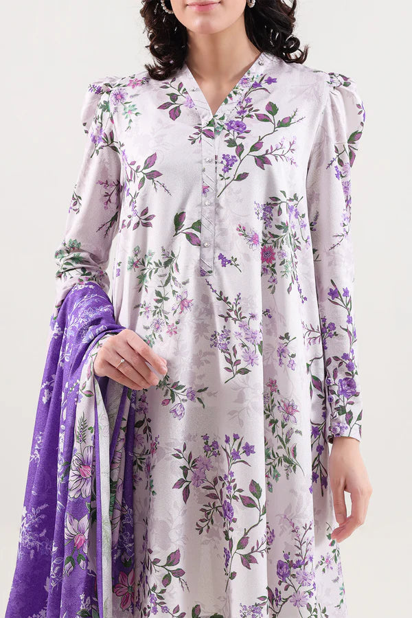 Unstitched Printed Karandi 3 Piece