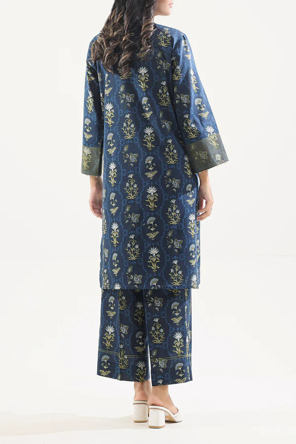 Unstitched Printed Self Stripe Lawn 2 Piece (Shirt/Trouser)