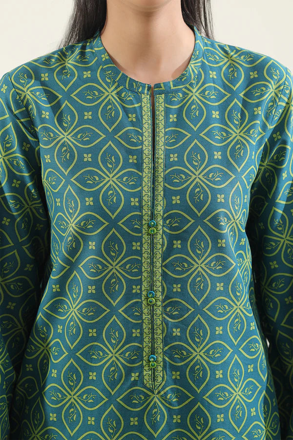 Unstitched Printed Self Stripe Lawn 2 Piece (Shirt/Trouser)