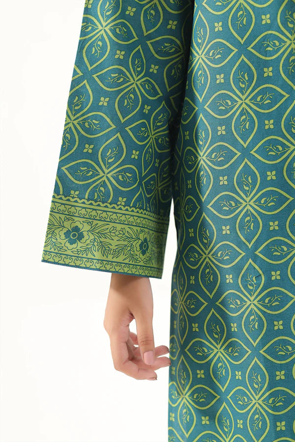 Unstitched Printed Self Stripe Lawn 2 Piece (Shirt/Trouser)