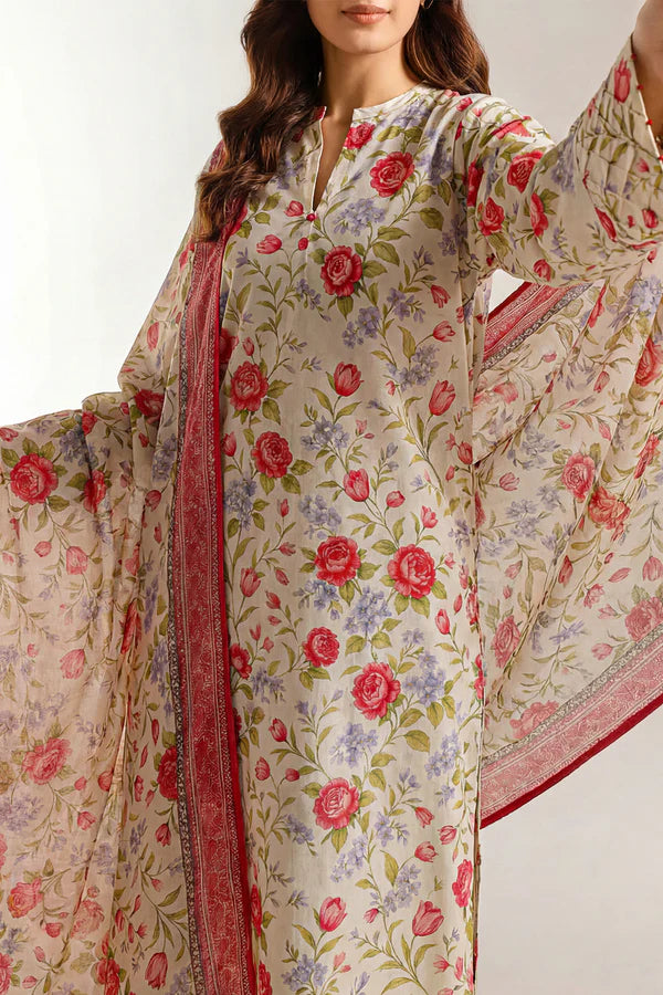 Unstitched Printed Lawn 3 Piece